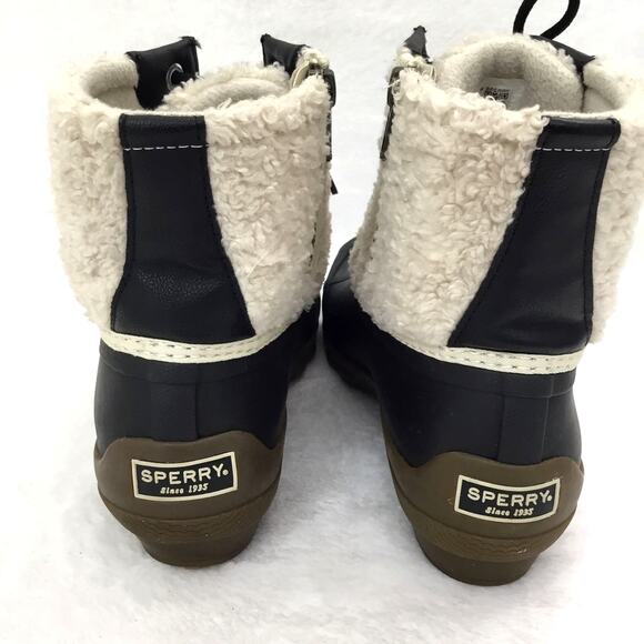 SPERRY TOP SIDER Syren Gulf Sherpa Duck Boots Women's Size 8 Black & White Sz 7 - Picture 5 of 8